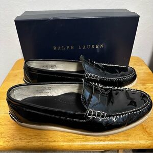 Polo Ralph Lauren Carmack Black Patent Loafers size 13